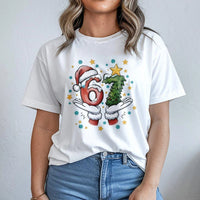 Santa Claus Hands Meme Graphic Tee, 67 Christmas T-Shirt, Humorous Holiday Meme Shirt, Festive Santa Gesture Top, Xmas Gag Present for Friends