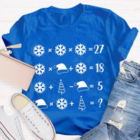 Snowflake Santa Hat Tree Shirt, Math Teacher Christmas T-Shirt, Humorous Math Holiday Tee, Teacher Christmas Present