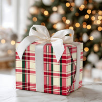 Red and Green Tartan Gift Wrap, Christmas Plaid Gift Wrapping Paper, Traditional Holiday Gift Wrapping Paper, Classic Winter Present Wrap