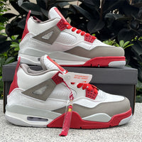 Mid Top Sneakers, White Red Colorway, Lace Up Design, Casual Gift for Sneaker Fans
