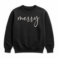 Minimalist Script Holiday Crewneck, Merry Christmas Sweatshirt, Festive Winter Aesthetic Pullover, Xmas Present for Women and Men