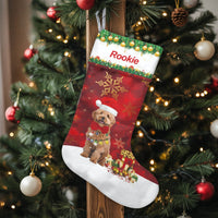 Custom Pet Photo Holiday Stocking, Personalized Dog Christmas Stocking, Name Velboa Animal Stocking, Dog Lover Xmas Decor, Pet Holiday Present