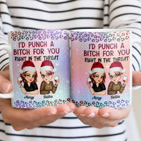 Punch a Bitch for You Holiday Coffee Cup, Humorous Best Friend Ceramic Mug, Sarcastic Soul Sister Mug, Christmas Present for Bestie Drinkware