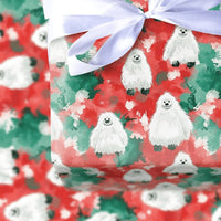 Abominable Snowman Holiday Gift Wrap, Adorable Yeti Christmas Wrapping Paper, Watercolor Yeti Wrapping Paper, Kids Festive Xmas Gift Wrap