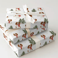 Christmas Dog Wrapping Paper, Cavalier King Charles Spaniel Wrapping Paper, Festive Puppy Gift Wrap, Holiday Pet Gift Wrapping Paper Roll
