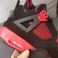 Retro Sneakers, Black Red Colorway, Lace Up Design, Casual Gift for Sneaker Fans