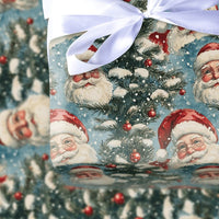 Christmas Tree Gift Wrap, Vintage Santa Wrapping Paper, Nostalgic Holiday Wrapping Paper, Retro Xmas Paper, Winter Gift Wrap Roll