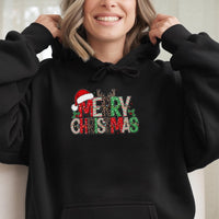 Holiday Reindeer Antler Sweatshirt, Leopard Reindeer Merry Christmas Hoodie, Festive Xmas Graphic Hoodie, Winter Holiday Pullover Hoodie