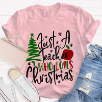 Adorable Holiday Educator Graphic Tee, Christmas Tree Apples Teacher T-Shirt, Festive School Winter Shirt, Merry Christmas Teacher Present Tee