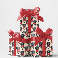 Dog Holiday Gift Wrap, Black Labrador Christmas Wrapping Paper, Labrador Retriever Xmas Paper, Dog Lover Christmas Present Wrapping Roll