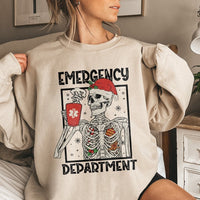 Skeleton Nurse Christmas Sweatshirt, Emergency Department Christmas Sweatshirt, ER Holiday Crewneck, Medical Christmas Sweatshirt, ER Present