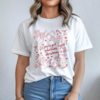 Coquette Christmas Tee, Just a Girl Who Loves Christmas T-Shirt, Adorable Girly Holiday Graphic Shirt, Christmas Aesthetic Present for Her