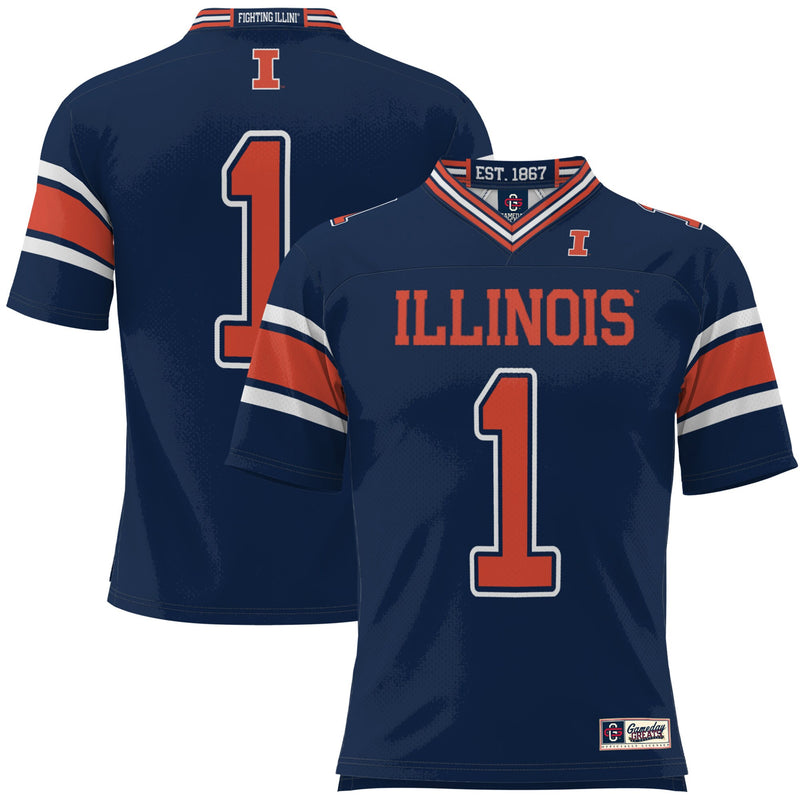 #1 Illinois Fighting Illini Football Jersey - Navy