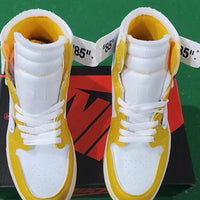 High Top Sneakers, Yellow Colorway, Lace Up Design, Casual Gift for Sneaker Fans