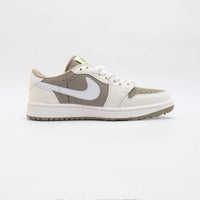 Low Top Golf Shoes, White Brown Colorway, Lace Up Design, Casual Gift for Shoe Lovers