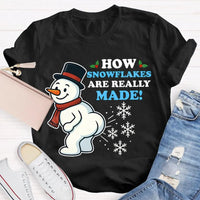 Festive Holiday Graphic Tee, Snowman Snowflake Christmas T-Shirt, Adorable Winter Snowman Shirt, Unisex Merry Christmas Tee, Xmas Holiday Present
