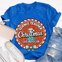 Humorous Holiday Chemistry STEM Shirt, Science Teacher Christmas Social Club T-Shirt, Festive Science Graphic Tee, Xmas Educator Present