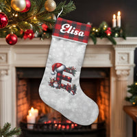 Personalized Initial Christmas Stocking, Custom Buffalo Plaid Monogram Stocking, Plaid Holiday Stocking, Custom Family Christmas Stocking