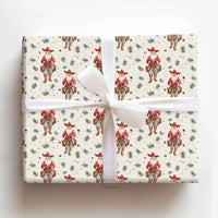 Western Watercolor Christmas Gift Wrap, Cowboy Santa Wrapping Paper, Rustic Holiday Santa Wrapping Paper, Country Cowgirl Xmas Gift Wrap