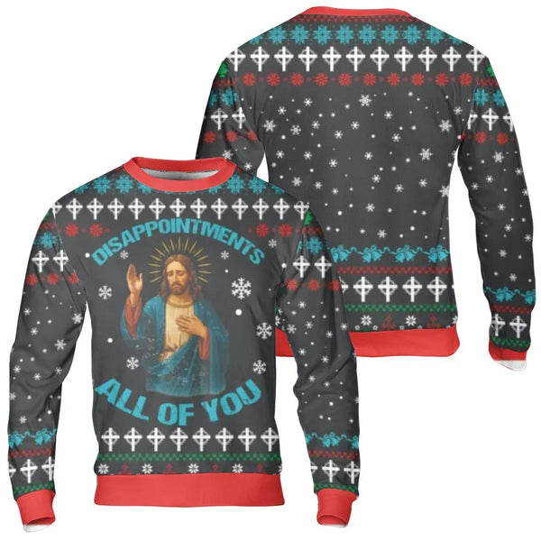 Humorous Jesus Ugly Christmas Sweater, Jesus Disappointments Sweatshirt, Jesus Holiday Sweatshirt, Retro Xmas Crewneck, Humor