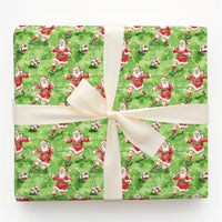 Christmas Soccer Gift Wrap, Soccer Santa Wrapping Paper, Holiday Sports Wrapping Paper, Football Santa Roll, Athlete Xmas Gift Wrap