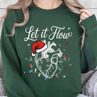 Anatomical Heart Santa Nurse Sweater, Christmas Cardiac Nurse Sweatshirt, Adorable Cardiology Nurse Crewneck, Holiday Medical Nurse Pullover