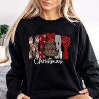 Retro Leopard Christmas Tree Crewneck, Leopard Print Tree Merry Christmas Sweatshirt, Festive Holiday Pullover, Womens Christmas Sweater