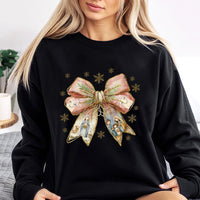 Coquette Bow Aesthetic Christmas Crewneck, Nativity Scene Sweatshirt, Religious Holiday Jesus Sweater, Christian Xmas Pullover