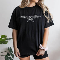 Minimalist Christian Faith Graphic Tee, Mary Did You Know Christmas T-Shirt, Religious Holiday Bible Verse Shirt, Jesus Christmas Present Tee