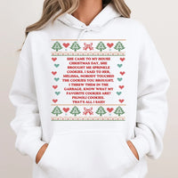 Humorous Holiday Cookie Sweatshirt, Sprinkles Pignoli Cookies Ugly Christmas Hoodie, Italian Baking Pullover Hoodie, Foodie Xmas Party Present