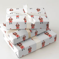 Watercolor First Responder Christmas Gift Wrap, Firefighter Santa Wrapping Paper, Fireman Santa Gift Wrapping Paper, Holiday Hero Gift Wrap