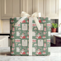 Retro Santa Toasting Wrapping Paper, Vintage Santa Cocktail Wrapping Paper, Holiday Cocktail Gift Wrap, Festive Christmas Wrapping Paper