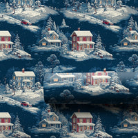 Comfy Winter Town Gift Wrap, Vintage Snowy Village Wrapping Paper, Nostalgic Christmas Wrapping Paper, Scenic Holiday Night Gift Wrap Roll