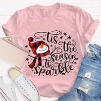 Adorable Winter Holiday Graphic Tee, Christmas Santa Hat Snowman T-Shirt, Festive Merry Christmas Shirt, Xmas Present for Women and Men