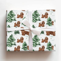 Winter Snow Tree Gift Wrap, Havanese Dog Christmas Wrapping Paper, Watercolor Dog Holiday Wrapping Paper, Adorable Pet Lover Gift Wrap Roll