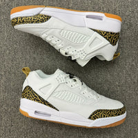 Low Top Basketball Shoes, White Gold Colorway, Lace Up Design, Casual Gift for Shoe Lovers
