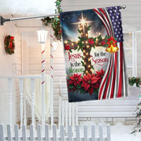 Christian Christmas Yard Flag, Jesus Is the Reason for the Season Garden Flag, Double Sided Religious Holiday Lawn Flag Present
