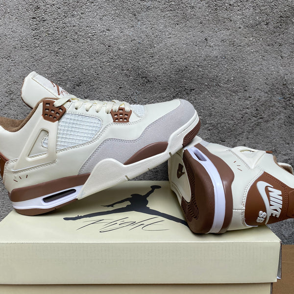 Sneakers, White Brown Colorway, Lace Up Design, Casual Gift for Sneaker Fans