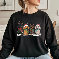 Adorable Festive Wiener Dog Sweater, Dachshund Christmas Sweatshirt, Holiday Dachshund Crewneck, Retro Winter Dog Lover Pullover, Xmas Pet Present
