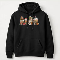 Gingerbread Latte Holiday Sweatshirt, Christmas Coffee Hoodie, Adorable Christmas Coffee Graphic Hoodie, Comfy Winter Coffee Lover Hoodie