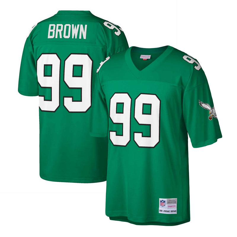 Philadelphia Eagles Jerome Brown Kelly Green Big & Tall 1990 Retired Player Replica Jersey