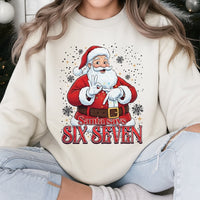 Humorous Christmas Meme Sweatshirt, Santa Six Seven Sweatshirt, Retro Holiday Humor Crewneck, Sarcastic Xmas Sweater, Humorous Santa Sweatshirt
