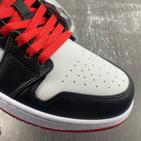 Mid Top Sneakers, White Black Red Colorway, Lace Up Design, Casual Gift for Sneaker Fans