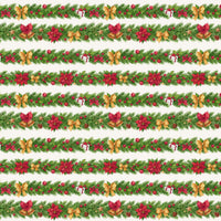Pine Garland Gift Wrap, Watercolor Poinsettia Wrapping Paper, Elegant Christmas Wrapping Paper, Botanical Holiday Present Wrapping Paper