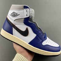 High Top Sneakers, Blue White Colorway, Lace Up Design, Casual Gift for Sneaker Fans
