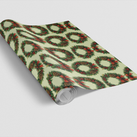 Pine Cone Holiday Gift Wrap, Christmas Wreath Wrapping Paper, Winter Botanical Wrapping Paper, Holiday Gift Wrap Roll, Seasonal Present Paper