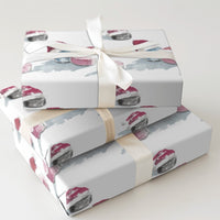 Christmas Sports Gift Wrap, Hockey Puck Santa Hat Wrapping Paper, Adorable Hockey Holiday Paper, Festive Winter Wrapping Paper, Hockey Fan Present