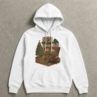 Comfy Christmas Bookish Frog Hoodie, Reading Frog Hoodie, Book Lover Holiday Hoodie, Adorable Cottagecore Reader Pullover Sweatshirt, Winter Present