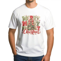 Patchwork Christmas Shirt, Merry Christmas Tree Shirt, Vintage Holiday Graphic Tee, Festive Christmas T-Shirt, Christmas Present for Her