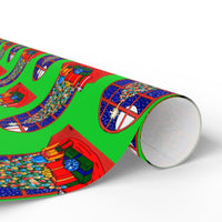 Holiday Window View Gift Wrap Roll, Christmas Tree Wrapping Paper, Winter Scene Present Paper, Festive Xmas Gift Wrapping Paper Roll